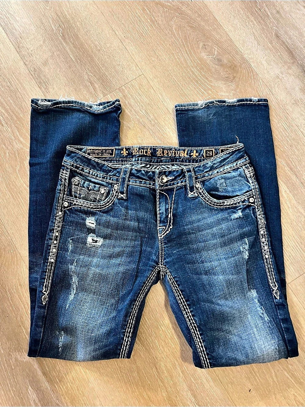 Rock Revival Vivian Boot Cut Jeans Blue Waist 29